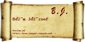 Böm József névjegykártya